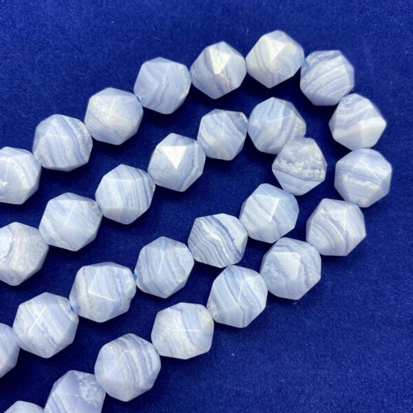 blue lace agate 0729 faceted rhomb 12mm