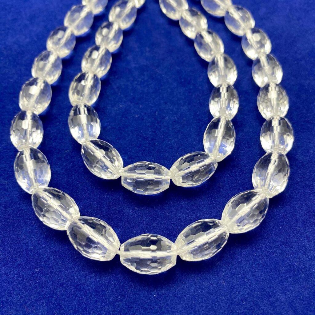 crystal quartz 0452 aa faceted rice 10x14mm