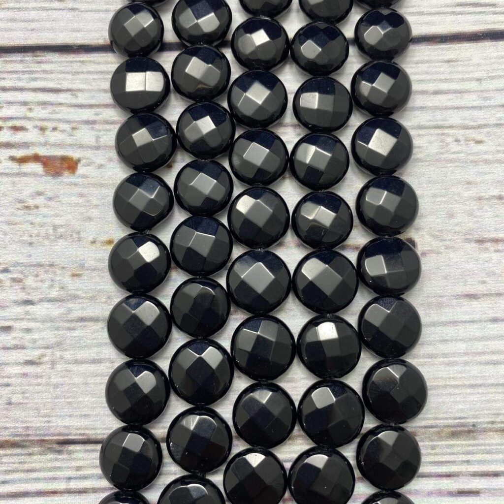 onyx 0506 faceted coin 12mm
