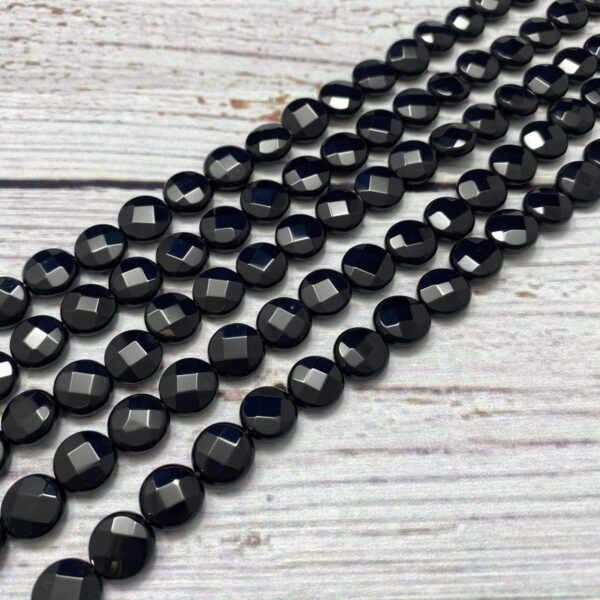 onyx 0774 faceted coin 10mm