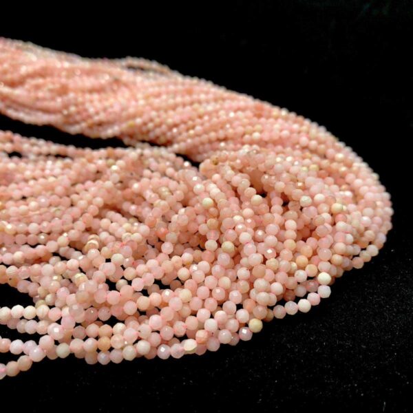 pink opal 0814 faceted round 3mm