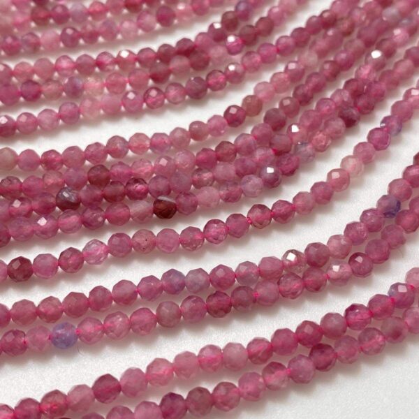 tourmaline pink 0815 faceted round 3mm