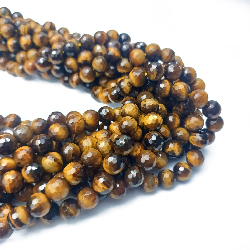 tiger eye A 0219 faceted round 8mm