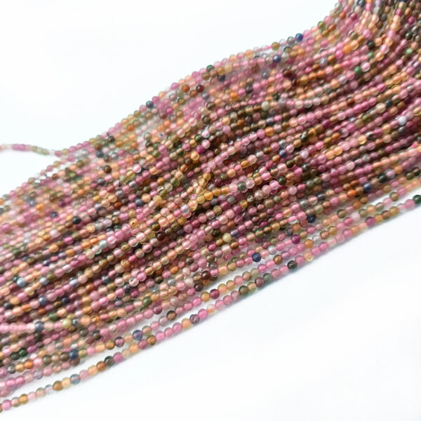 Tourmaline Multicolor 01106 Round 2mm ak bijoux minerals beads