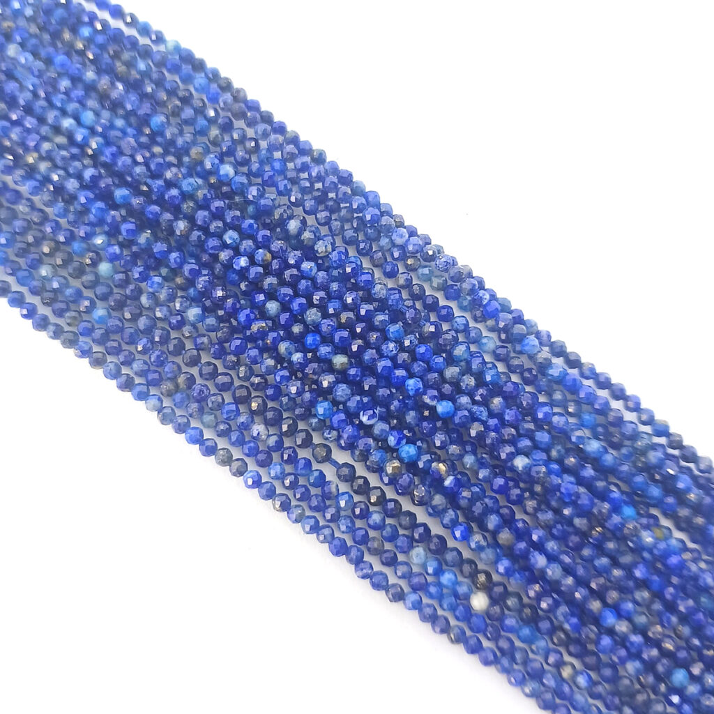 lapis lazuli mini beads faceted round 2mm
