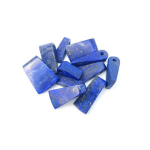 lapislazuli pendants rectangular drilled small size rough polished